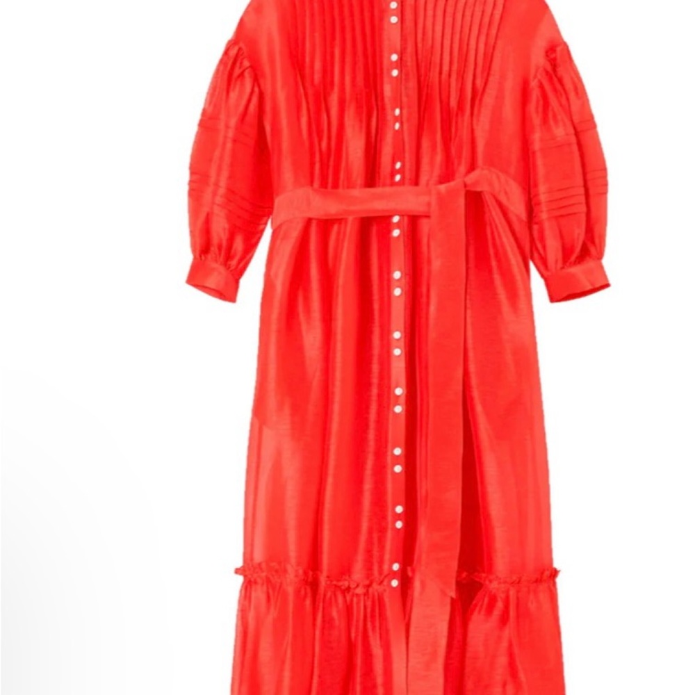 Lee Mathews Vibrant Red Casual Dress